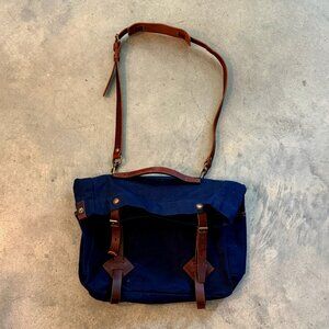 Bleu De Chauffe - Gaston Tool Bag - Navy Canvas/Leather